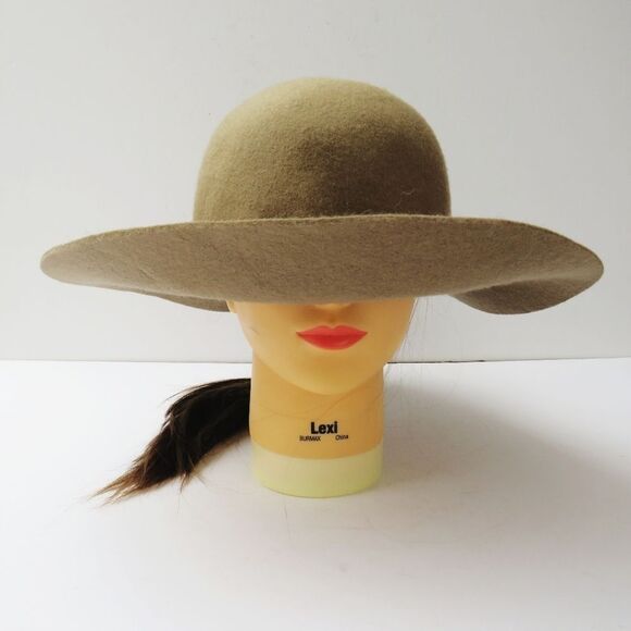 Nordstrom Wool Tan Camel Heathered Wide Brim Floppy Hat - Picture 2 of 9